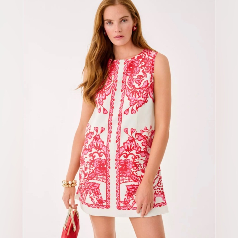 NWT Lilly Pulitzer Sadie Shift Romper in Spicy Socialite Print Size 12